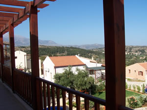 Upper floor terrace with view across Vamos