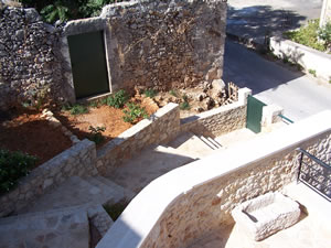 Stone stair case and walls